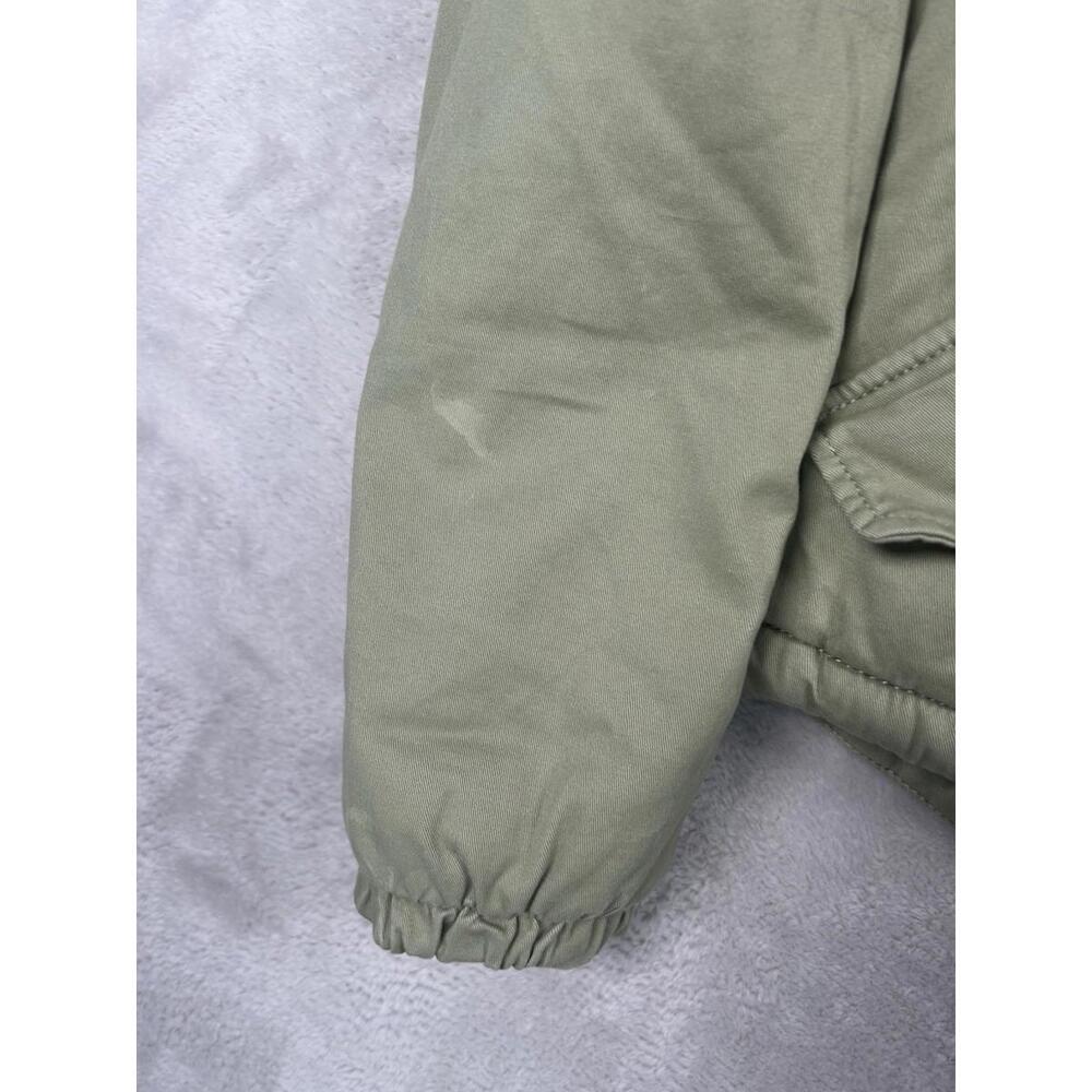 Abercrombie & Fitch Parka Womens XS Green Sherpa Lined Military Coat Y2K Fur - Picture 9 of 9